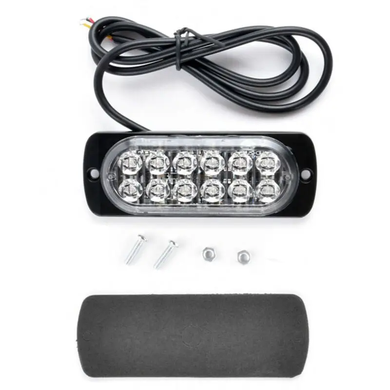 

4x Strobe Flash 12LED Lights Beacon Warning Hazard Light Bars 36W 3000K-6000k