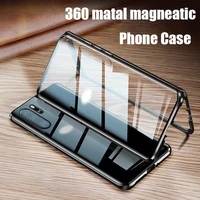 magnetic metal double side glass case for huawei p30 p20 p40 mate 40 30 20 pro honor 20 lite 8x 9x y9 prime p smart 2019 cover