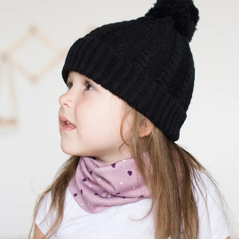 100% мериносовая шерсть мягкий трикотаж детская зимняя шапка черного цвета одежда