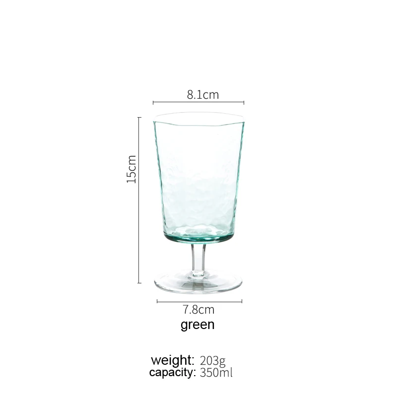 Wine Glass green Европейские бокалы для вина, розовый зеленый восьмиугольный стеклянный Кубок для шампанского, бокалы для питья дома, чашка для воды, Креативные Свадебные стеклянные стаканчики - Цвет: Wine Glass green