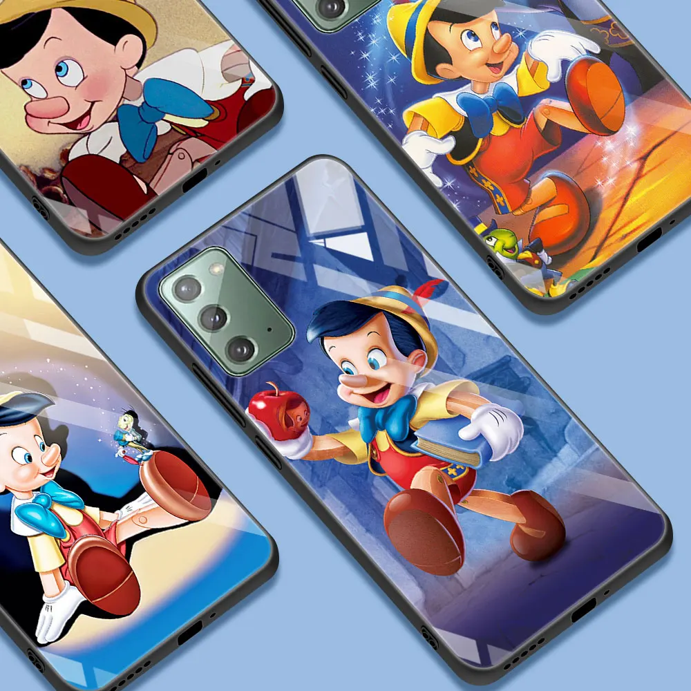 

Disney Pinocchio Case for Samsuing Galaxy Note 20 Ultra 10 Plus 10Lite 9 8 M21 M31 M51 Housing Casing Tempered Glass Bag