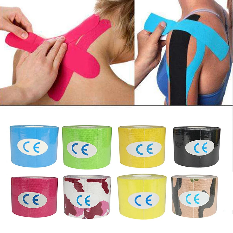 Кинезиологическая лента для занятий спортом эластичный бандаж на колено
