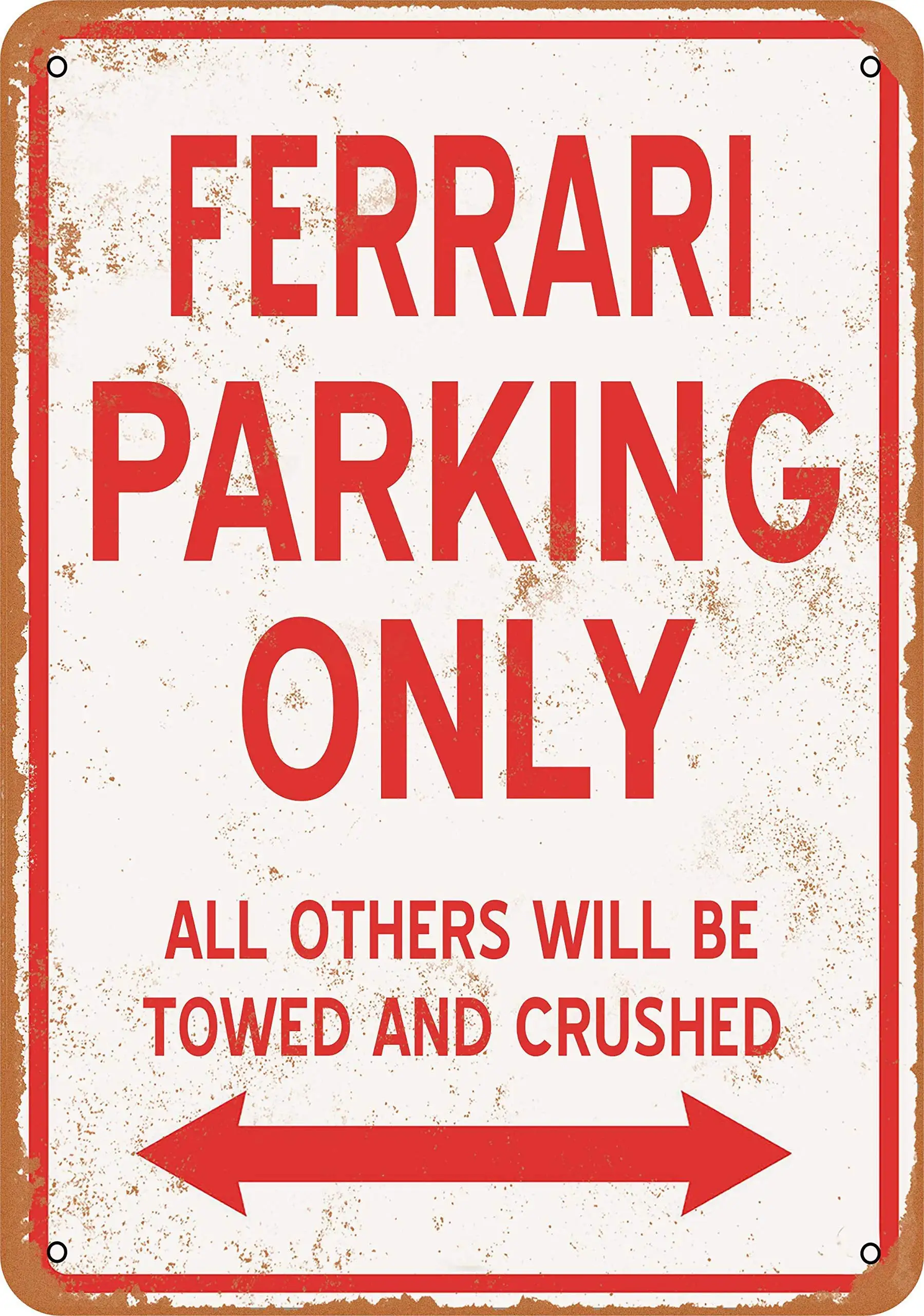 

Metal Tin Sign, Ferrari Parking ONLY Vintage Wall Plaque Man Cave Poster Decorative Sign Home Decor for Indoor Outdoor Birthday