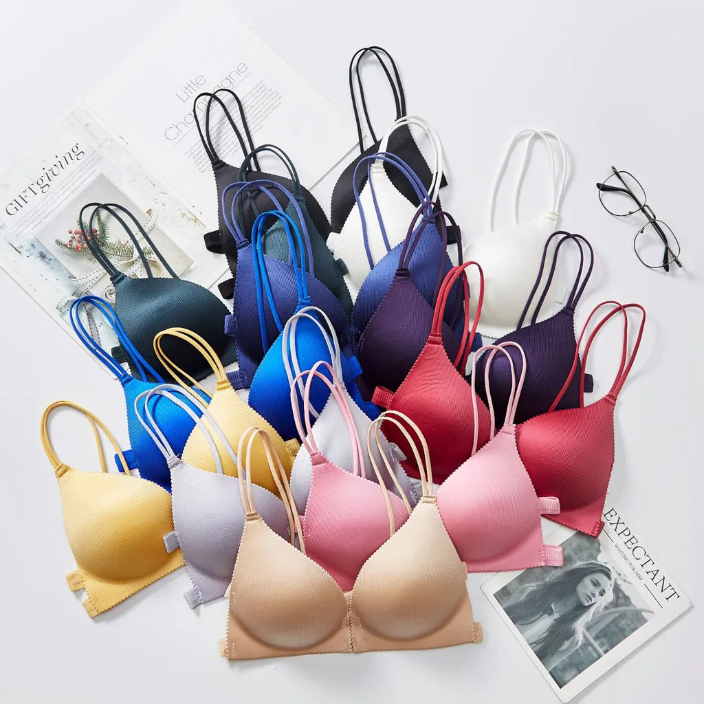 Сексуальный женский бесшовный бюстгальтер ярких цветов с эффектом пуш ап