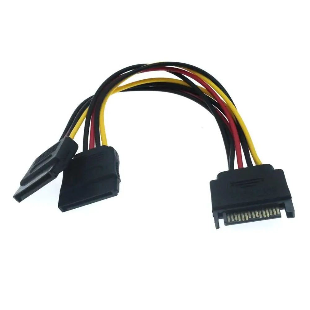 SATA Power Supply 15-pin Y Splitter Cable Adapter with Shrapnel Buckle - Male to Female, Perfect for HDD image 4