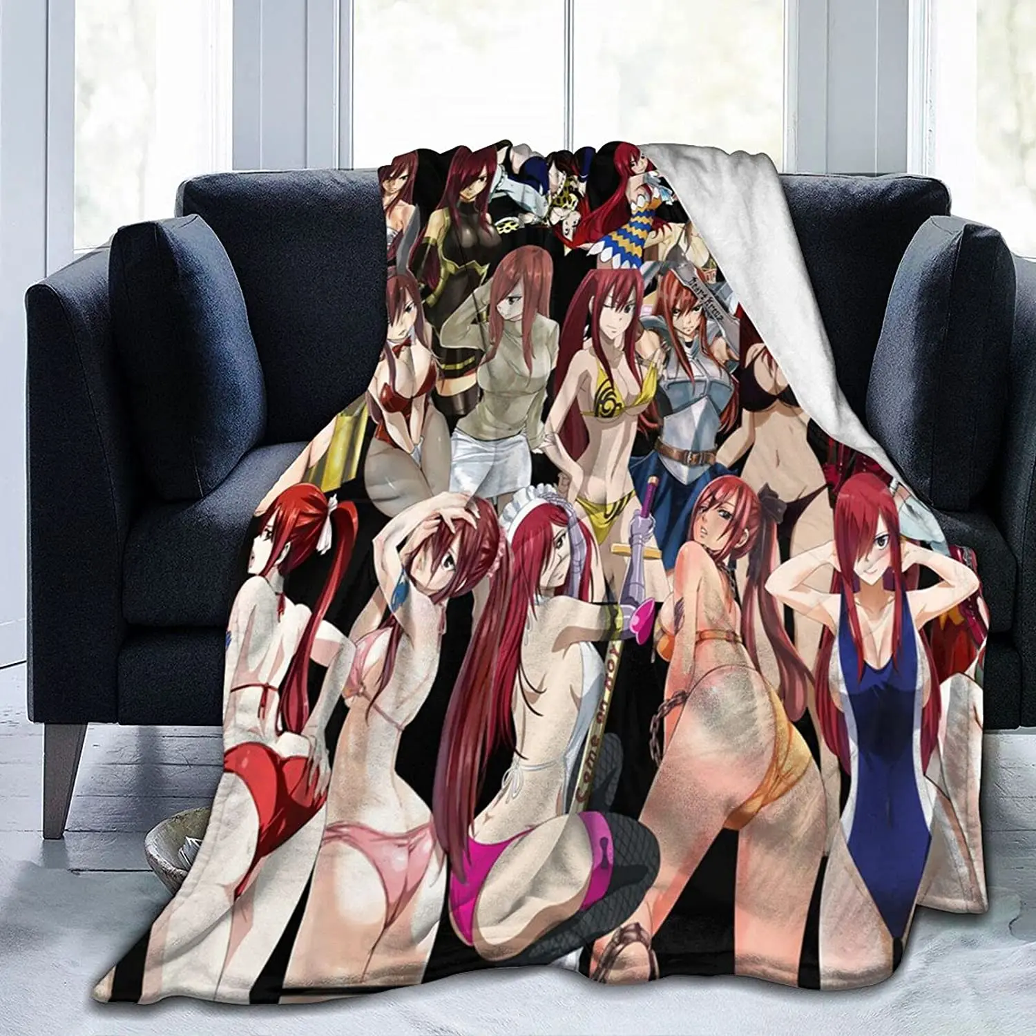 

Sexy Anime Girl Blanket Super Soft Warm for Bedding Couch Sofa Plush Blanket for Kids Adults Gift 60"X50"