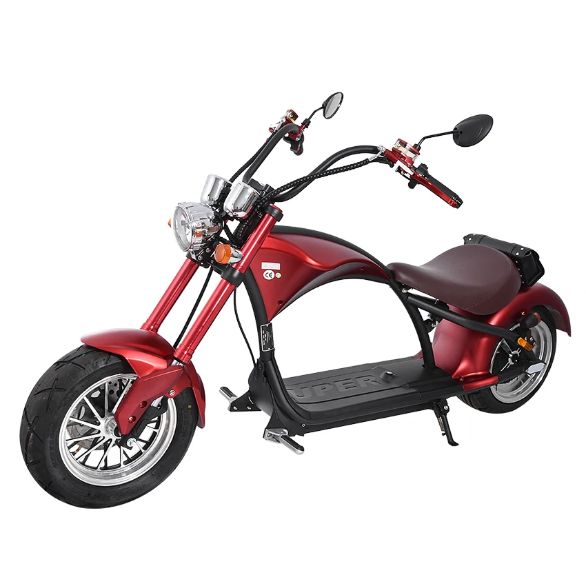 Günstig Elektrische Motorrad 2000W 50km Retro Vintage Stil Elektrische Fahrzeug Erwachsene Roller 60V 20AH Fett Reifen Motorrad