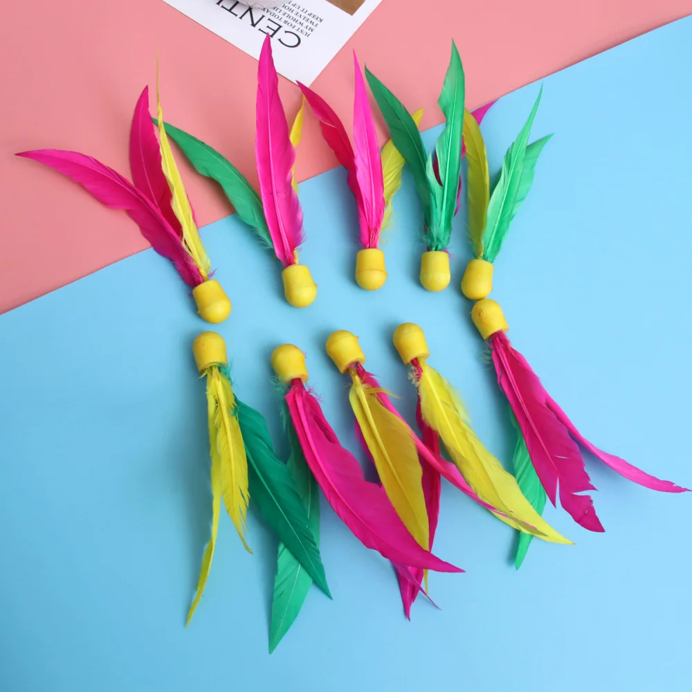 

10pcs High Elasticity Badminton Three-hair Colorful Cricket Balls Paddle Badminton Feather Balls Sports Accessories for Sports