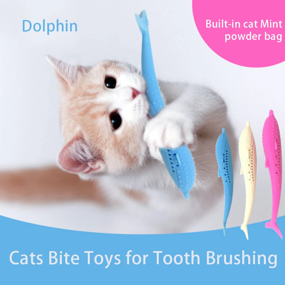 2 шт. игрушки для прорезывания зубов домашних животных в форме рыбки силиконовые