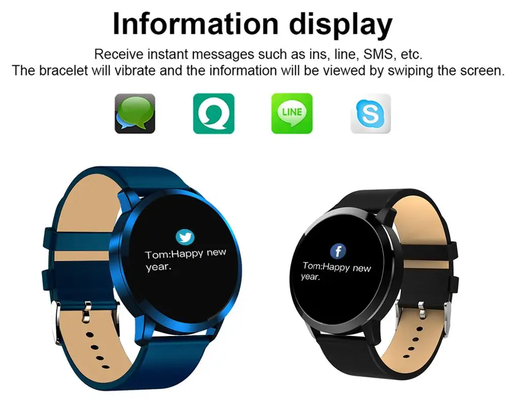 Q8 Смарт часы IP67 водонепроницаемые Bluetooth 4 0 smartband сердечный ритм женские для Android ios