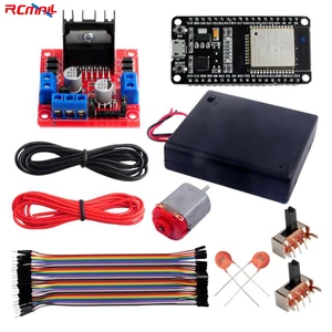 Плата ESP32 DOIT DEVKIT V1 с двигателем постоянного тока и комплектом драйвера двигателя L298N-Контрольная скорость и направление