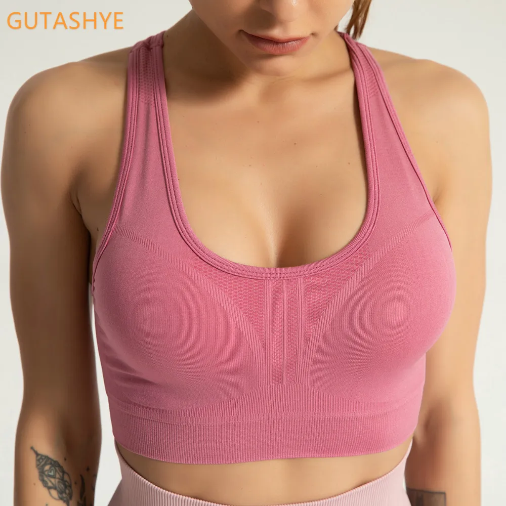 Женский бесшовный бюстгальтер GUTA спортивный с высокой отдачей для йоги