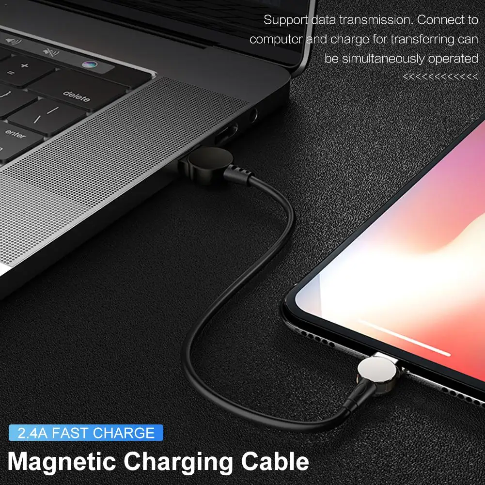 3 в 1 быстрая зарядка Магнитный зарядный кабель Micro USB/type C/IOS универсальное вращающееся зарядное устройство для телефона 180 градусов кабель для передачи данных