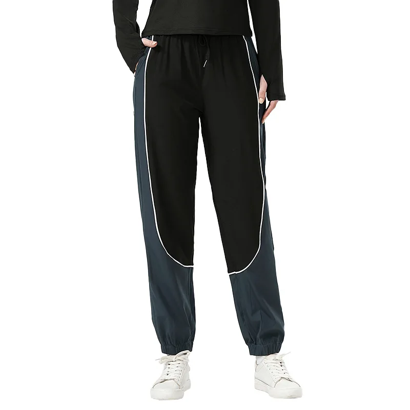 

Patchwork Sweat Pants For Women Summer 2021 Elastic Waist Joggers Sweatpants Loose Quick Dry Sportswear Gym Fitness Breathable