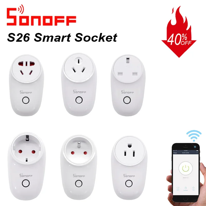 Смарт розетка Sonoff S26 с Wi Fi стандарт EU/US/UK/AU|Модули для умного дома| |