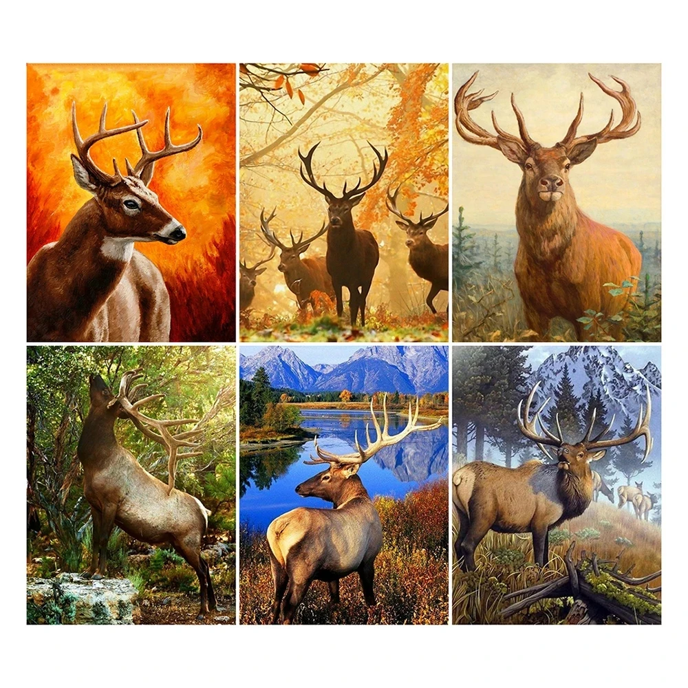 

Sontonga 5D Diamond Painting Deer Full Drill Square/round Diamond Embroidery Animal Picture of Rhinestone Mosaic Decor for Home
