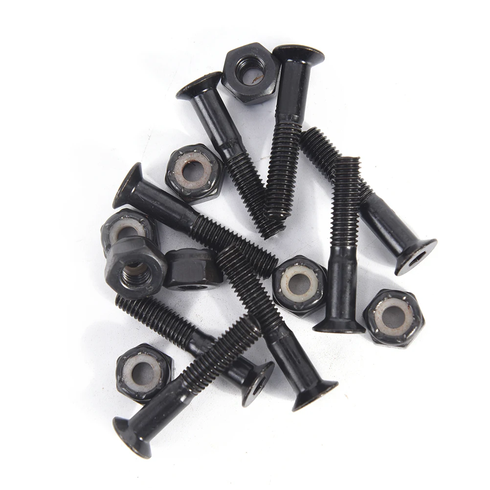 8 пар длинных слайдов болты для Лонгборда металлические винты Черные скейтборда