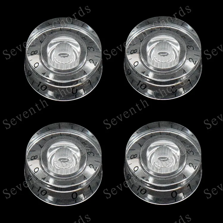 4 шт. прозрачные черные кнопки управления скоростью для электрической гитары |