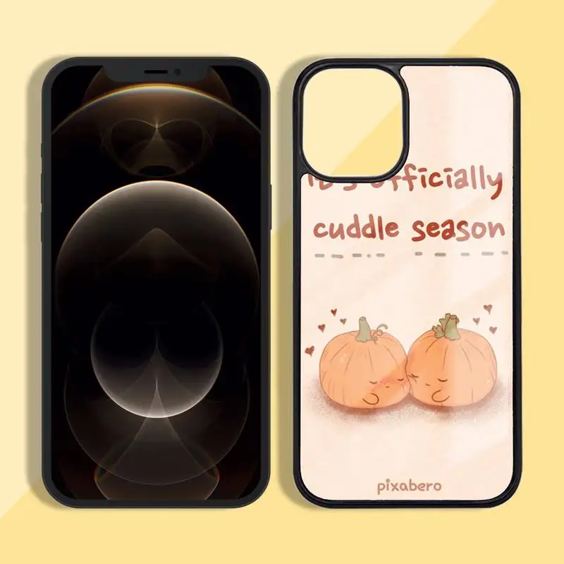 

Cute pumpkin yellow Phone Case Silicone TPU+PC For iPhone 11 12 mini Pro MAX 5 6 7 8 Plus Samsung Note20 10 Plus S7 8