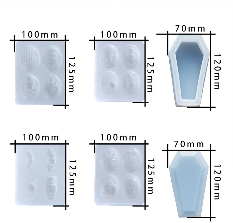 Силиконовая форма для ящика гроба силиконовая Хэллоуина готический контейнер