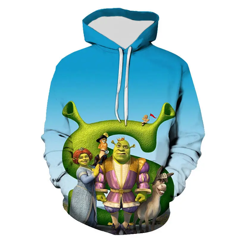 Новые толстовки с изображением героев фильма Шрек Модные мужские женские