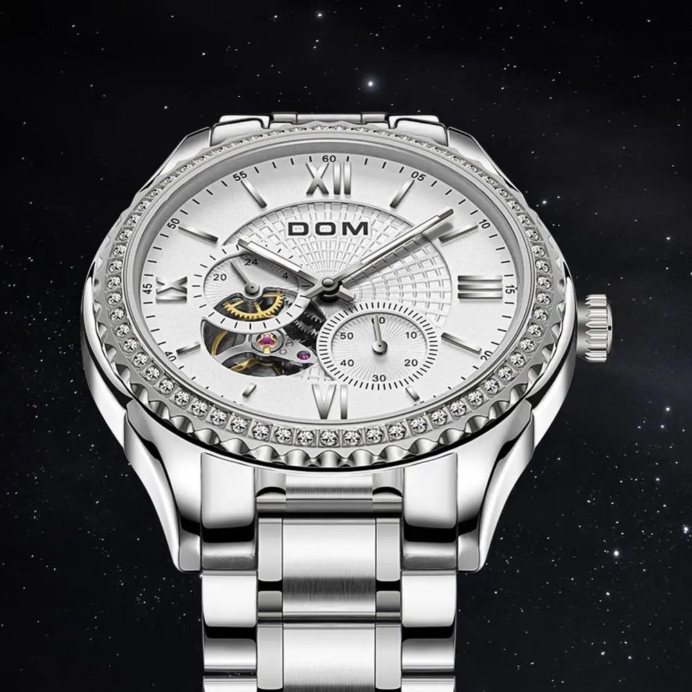 DOM автоматические механические часы мужские из нержавеющей стали