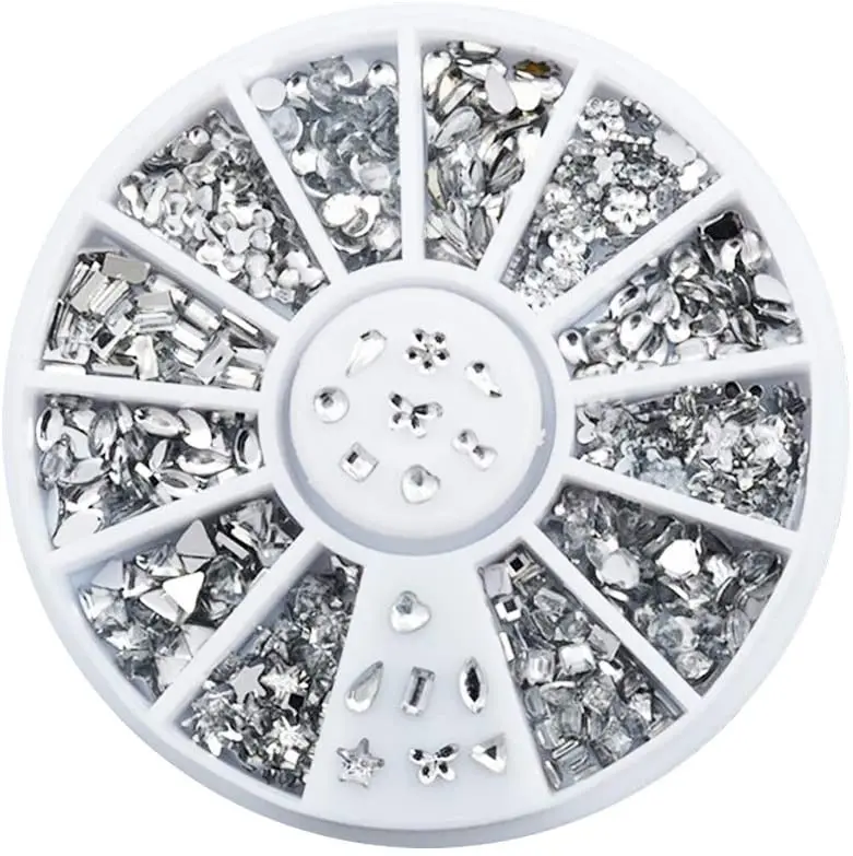 

3 Boxes Acrylic Rhinestone Nail Art Supplies Rhinestone Cabochons Half Back Nail Art Decoration Nail Art Tips Nail Art