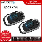 2 шт., Bluetooth-гарнитура для мотоциклетного шлема Vimoto V8