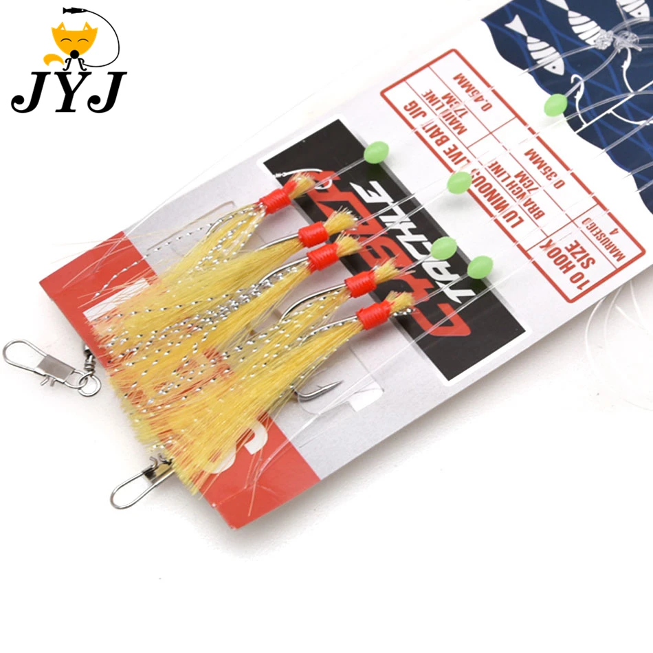 1 пакет отражающая лента проволока хвост крючок приманка sabiki для волос