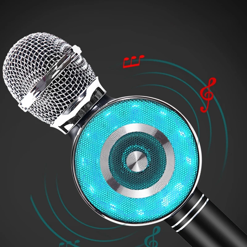 Беспроводной Bluetooth караоке микрофон ручной динамик Поющая машина со