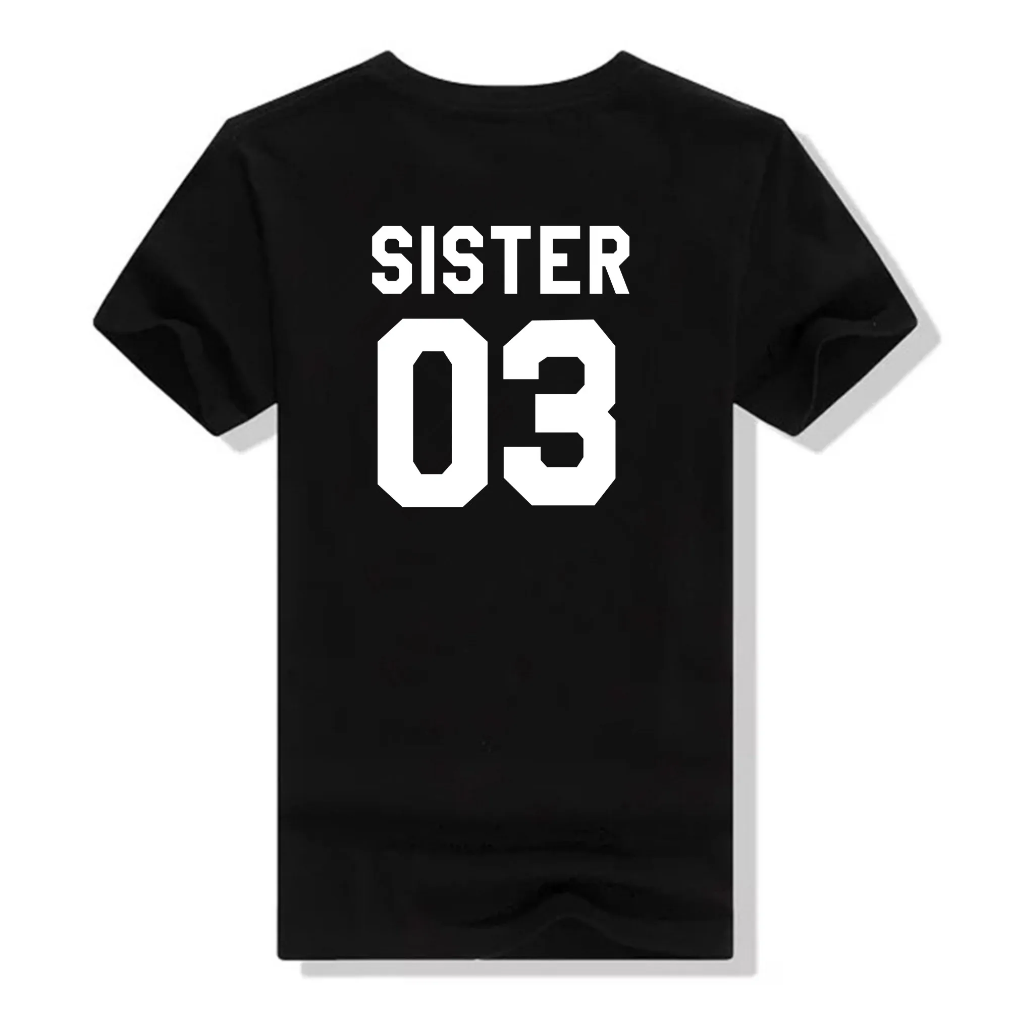 Женская мода подружки подарок лучшие друзья футболка сестра 01 сестра 02 сестра 03 футболка наряд для сестры