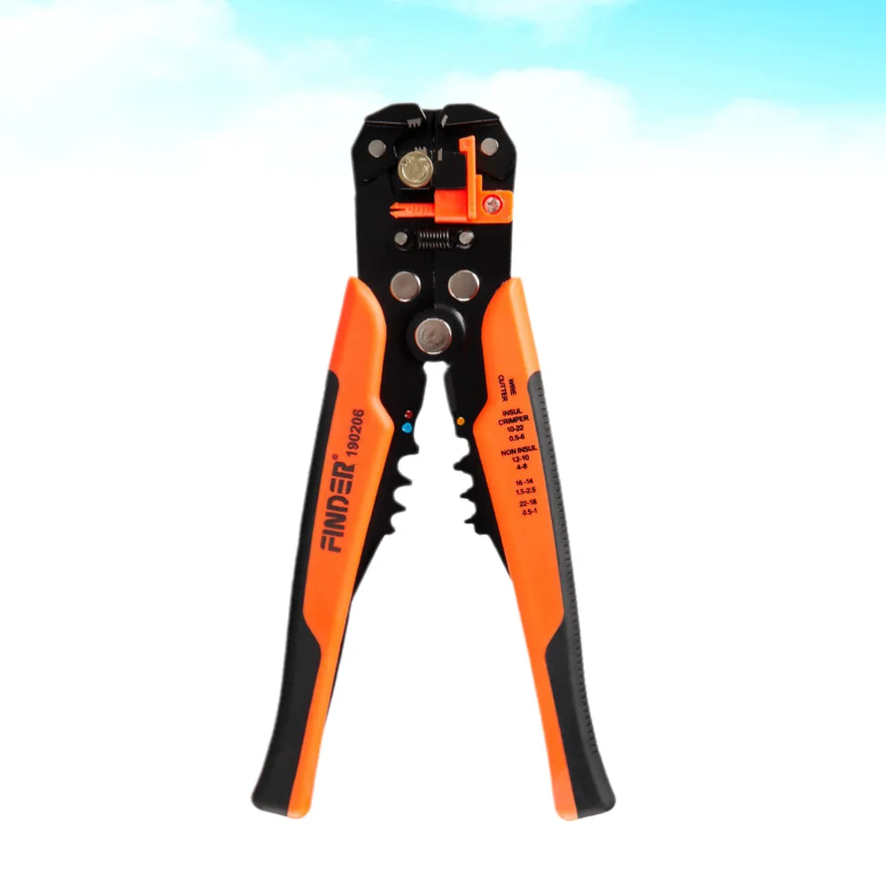 

1Pc 5 in 1 Professional Wire Striper Cutter Multifunctional Stripper Crimper Pliers Terminal Tool (Orange)