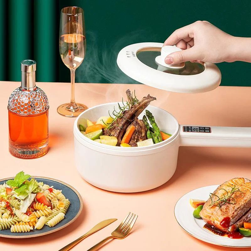 

1.6L Capacity Electric Cooking Pot Portable Multi Functions Electric Cooker With Steamer Household Mini Hot Pot Skillet 220V