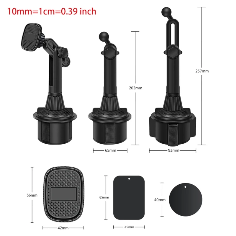 

Magnetic Car Cup Holder Phone Mount Adjustable Base Angle Cradle Car Mount Stand Cradle for i-phone 3 to 7 inch Cellphone Smatph