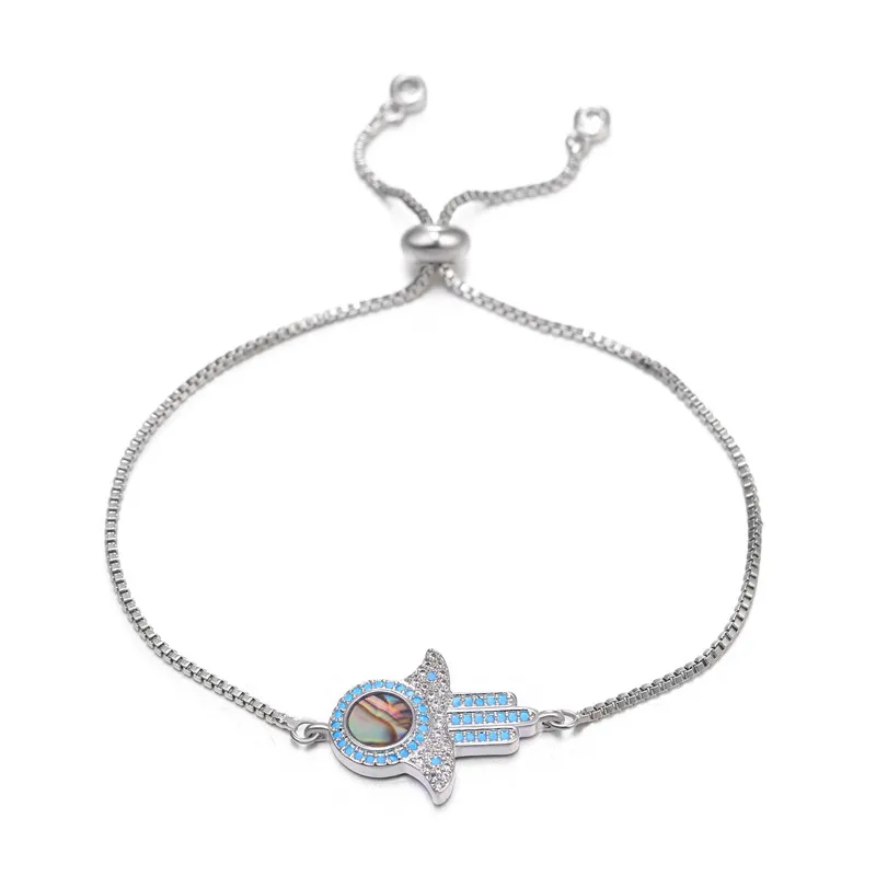 White Gold Bracelet Juya дизайн золото/серебро/розовое золото Хамса рука подвеска Фатима ожерелье для женщин мужчин Мода турецкие ювелирные изделия оптом - Окраска металла: White Gold Bracelet