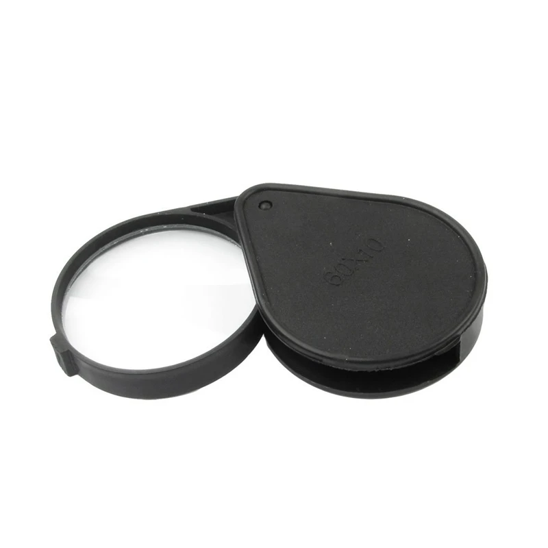 

Plastic Black Water Drop Shape Case 60mm Dia Map Loupe 10X Magnifier