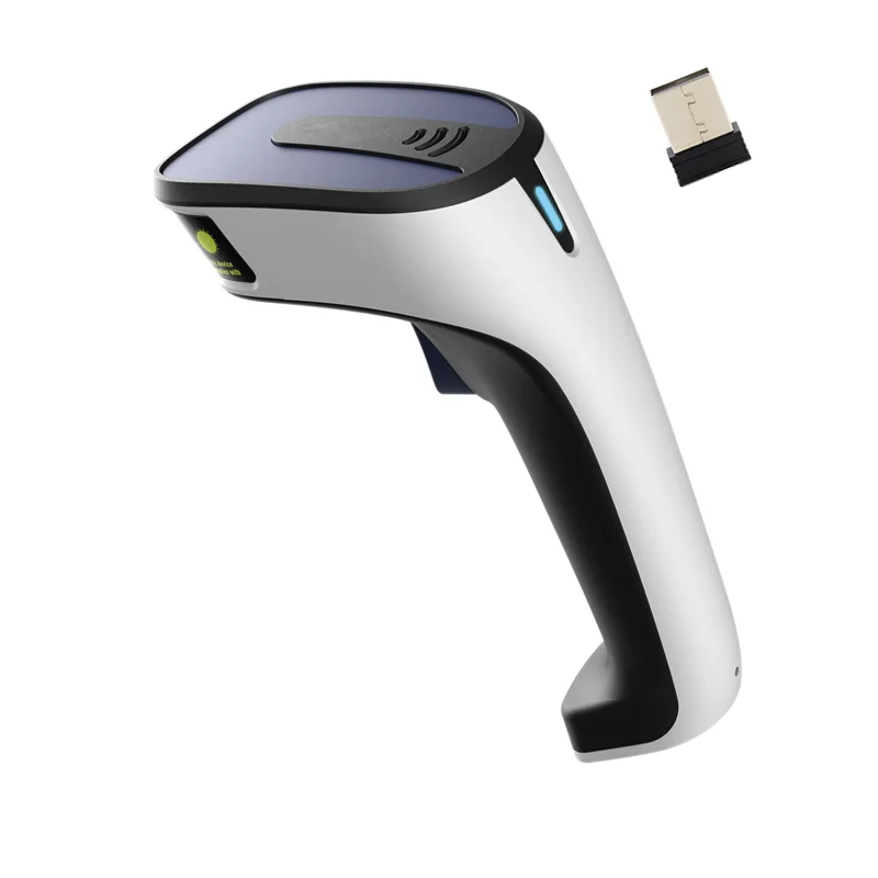 

New 1D 2D Fashion Wireless Red Light Barcode Scanner Bar Code QR Scan Gun Fast Recognition High Quality With Built In Battery