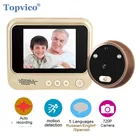 Видеоглазок Topvico, дверной глазок с электронным кольцом обнаружения движения, дверной звонок, камера видеонаблюдения, автофото, литиевая батарея