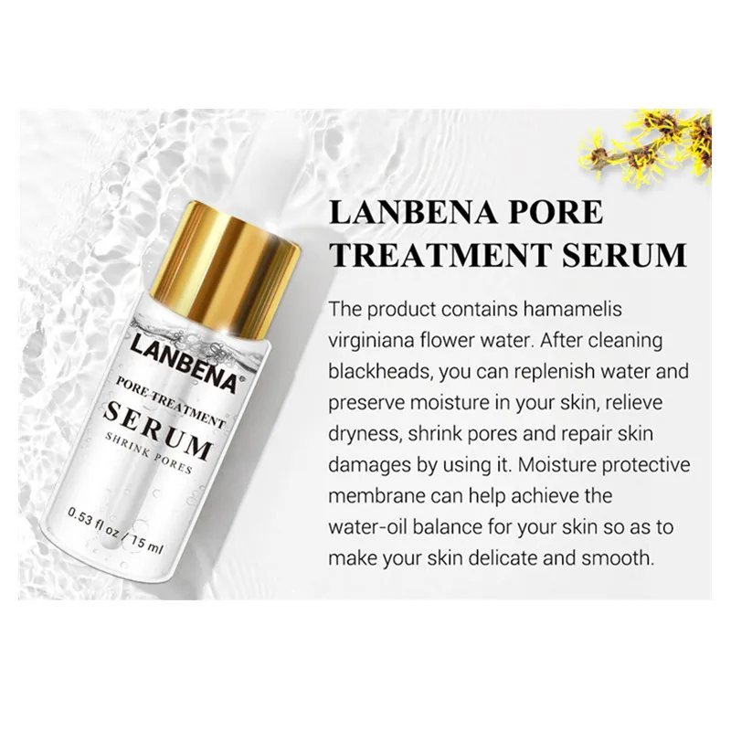 LANBENA Сыворотка для лица сужает поры лечение пор сывороточная эссенция снимает сухость контроль масла укрепляющее масло увлажняющее уход за кожей