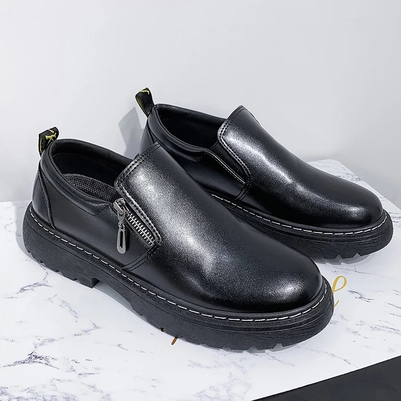 

High Quality Men Casual Shoes Hot sale Fashion Business Casual Shoes Men Slip on Spring Autumn Breathable Casual Men Shoes Black