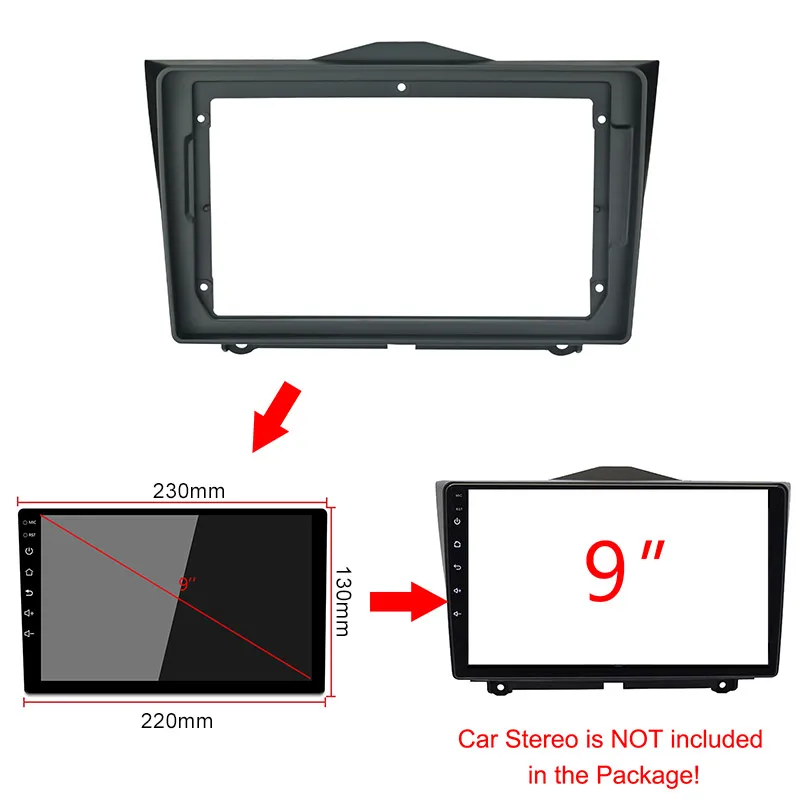 9 Inch Car Fascias For LADA GRANTA 2018-2019 One/ Double Din Dvd Frame Adaptor Install Panel Dash Mount Installation | Автомобили и