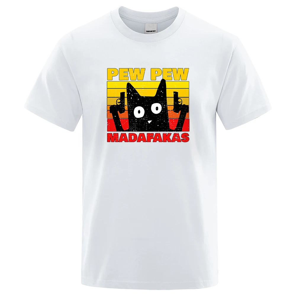 

Футболка мужская оверсайз с принтом Pew Madafaka, стильная мультяшная Повседневная рубашка с короткими рукавами в стиле Харадзюку