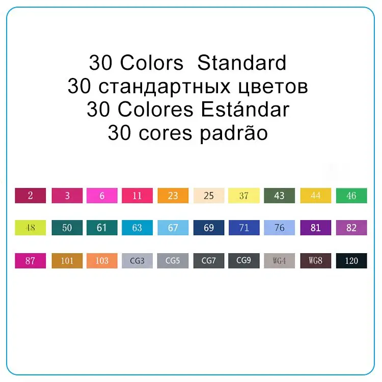 30-Standard-Set TOUCHNEW 30/40/60/80 художественные маркеры на спиртовой основе с двойным наконечником для профессионального рисования, манги, скетчинга, дизайна - Цвет: 30-Standard-Set