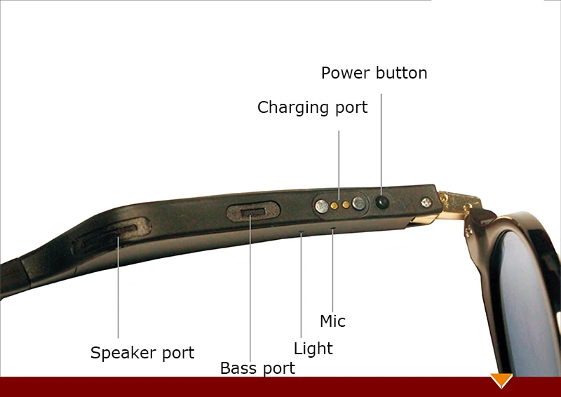 구매 고성능 오픈 이어 지향성 오디오 선글라스, 편광 렌즈 및 블루투스 연결 무선 스테레오 헤드셋