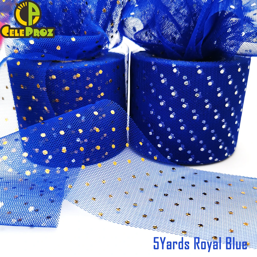 6 см 5 ярдов Блестящий тюль в горошек конфетти сетка рулон мягкий лента выпечки