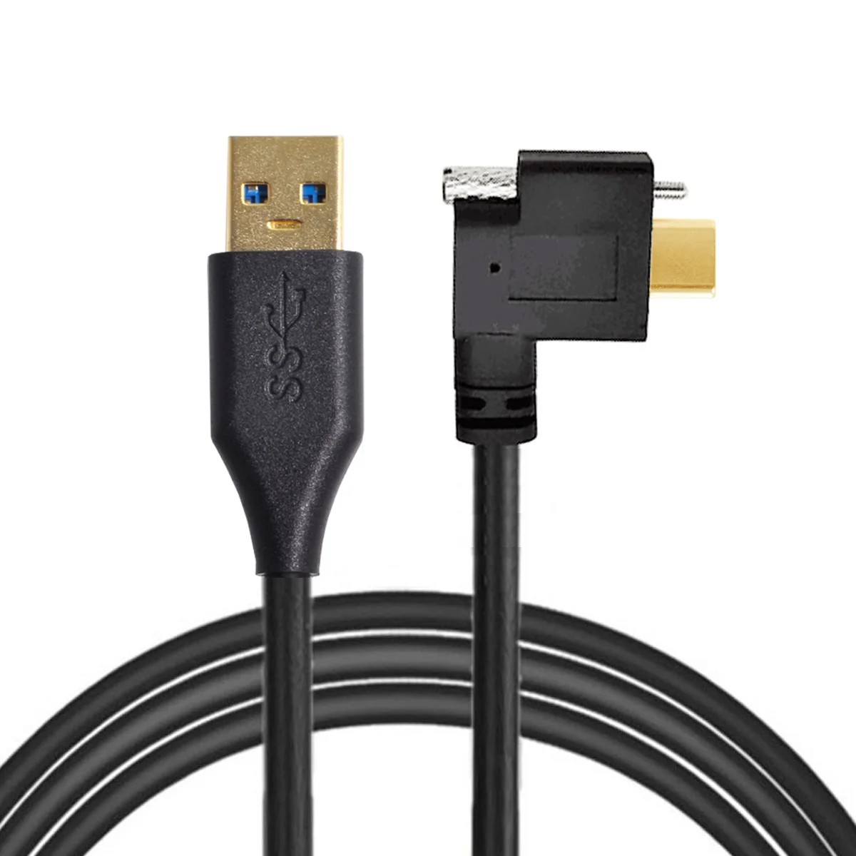 

Zihan Jimier Left Right Angled USB 3.1 Type-C Single Screw Locking to Standard USB3.0 Data Cable 90 Degree for Camera