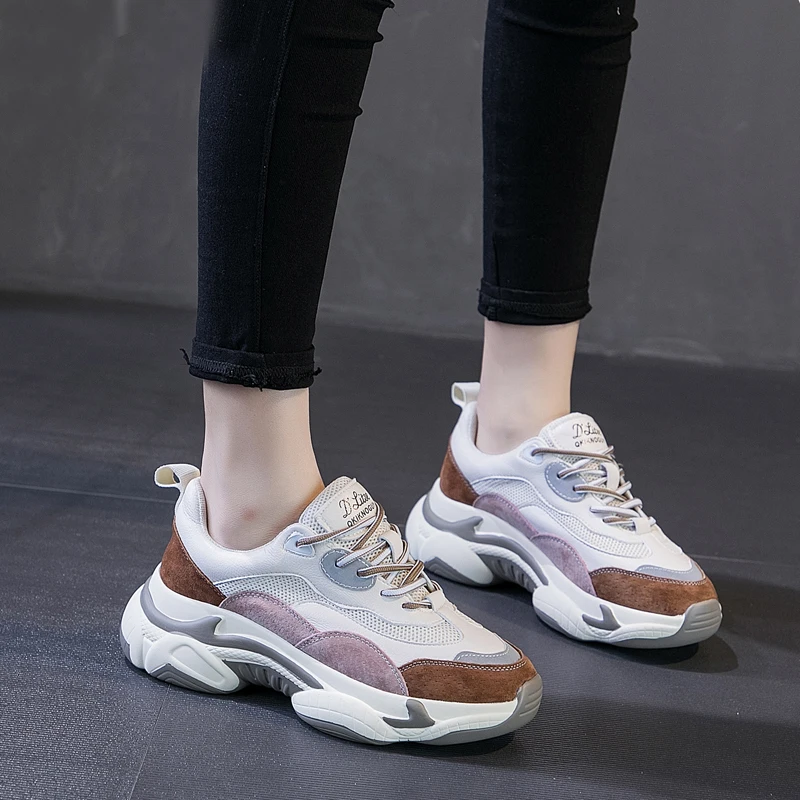 Женские кроссовки на платформе LZJ массивные с мягкой подошвой повседневные