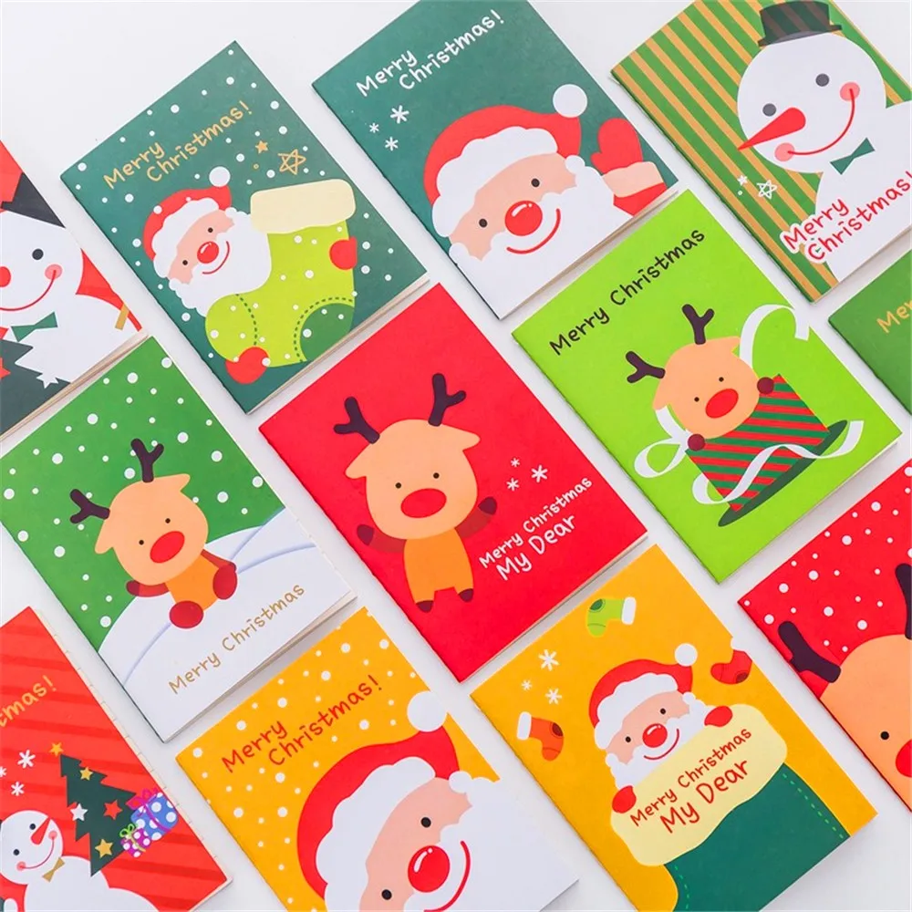 16 листов декоративной бумаги мини Рождественская карманный блокнот стильная