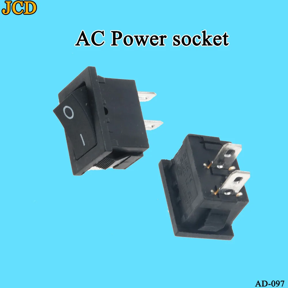 JCD 10 шт. кнопочный переключатель 21x15 мм SPST 2Pin 3A 250V KCD11 защелкивающийся