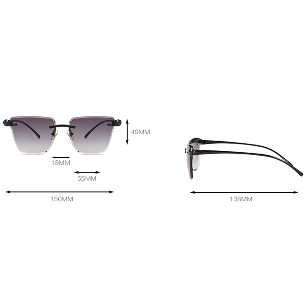 

Kachawoo square vintage sunglasses rimless female male fashion eyeglasses metal no frame brown pink birthday gifts item hot sale